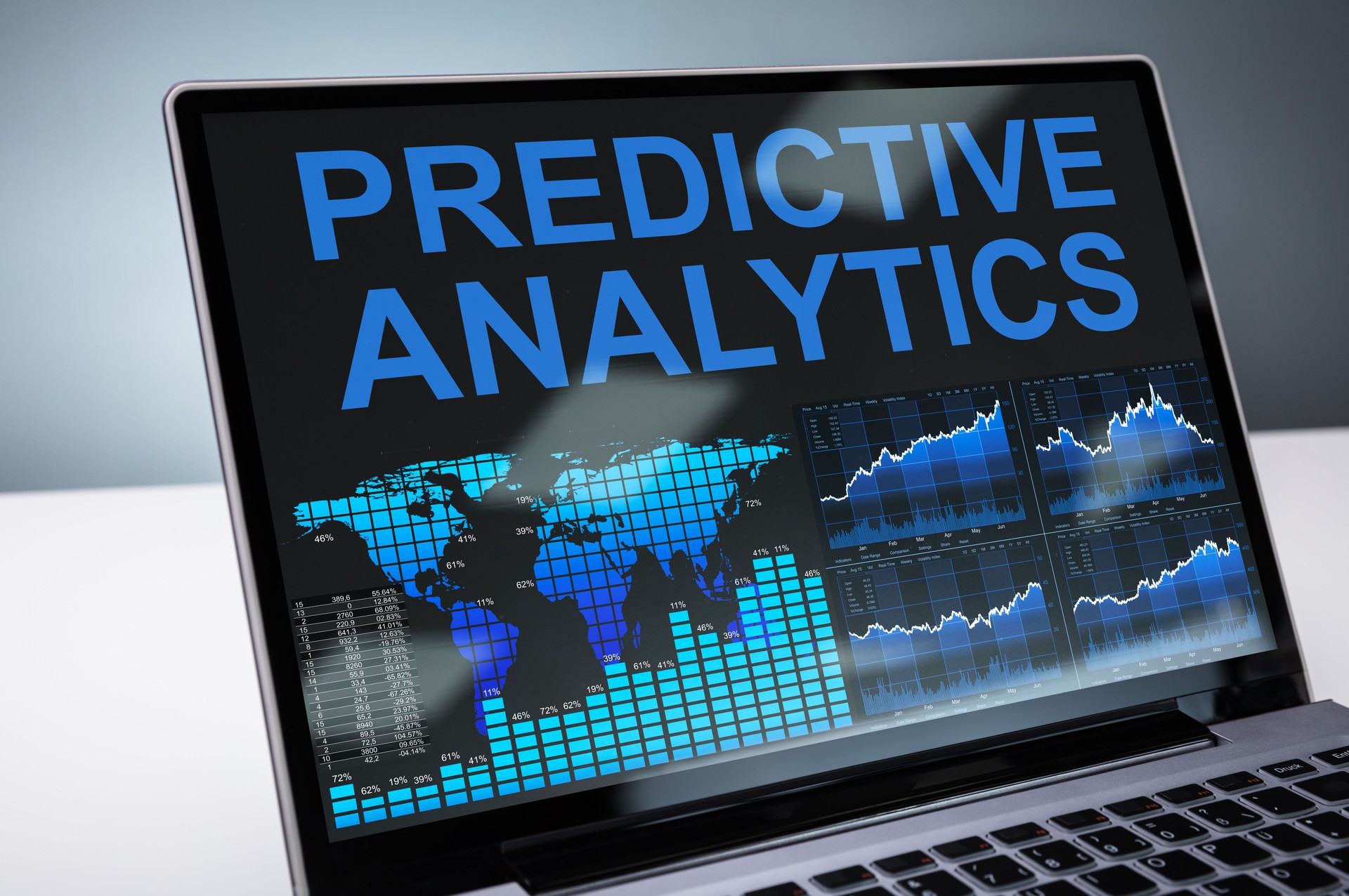 Predictive Analytics Graph On Laptop